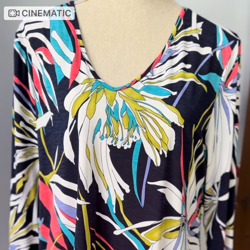 Clara Sun Woo PXL Navy Asymmetrical Hem Top - Petite XL